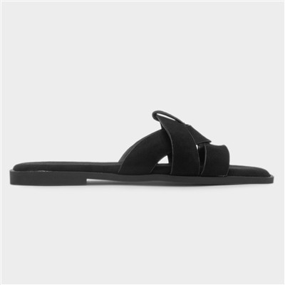 Womens Black Wide Fit Sandal