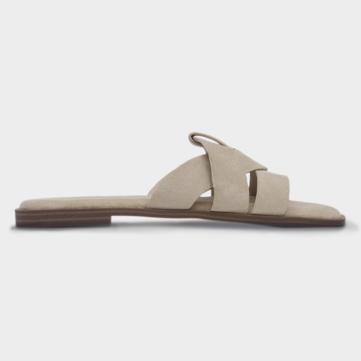 Womens Taupe Wide Fit Sandal