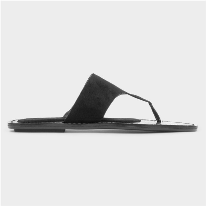 Oriana Womens Black Flat Sandal