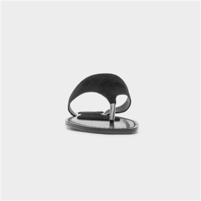 Oriana Womens Black Flat Sandal