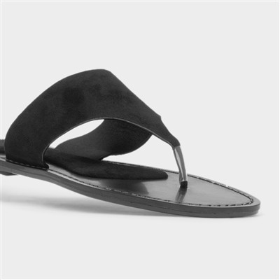 Oriana Womens Black Flat Sandal