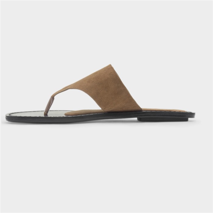 Oriana Womens Taupe Flat Sandal