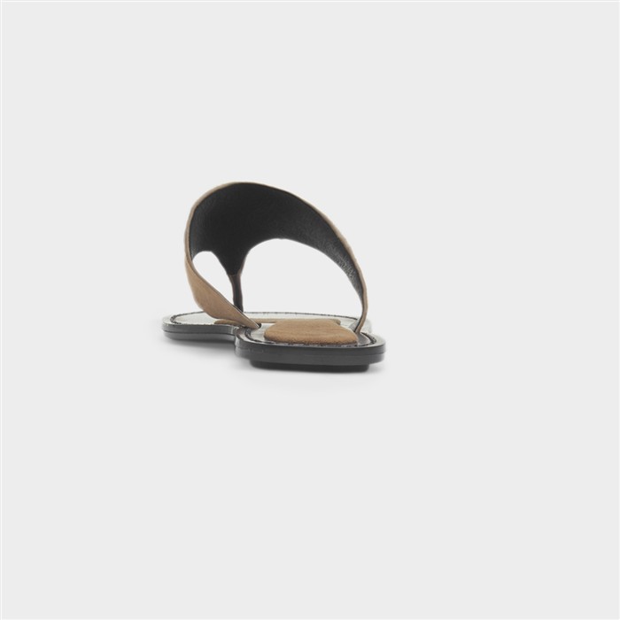 Oriana Womens Taupe Flat Sandal