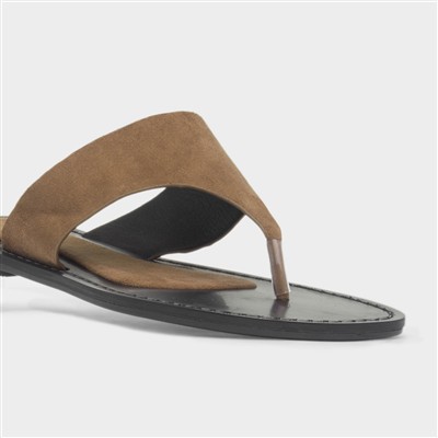 Oriana Womens Taupe Flat Sandal