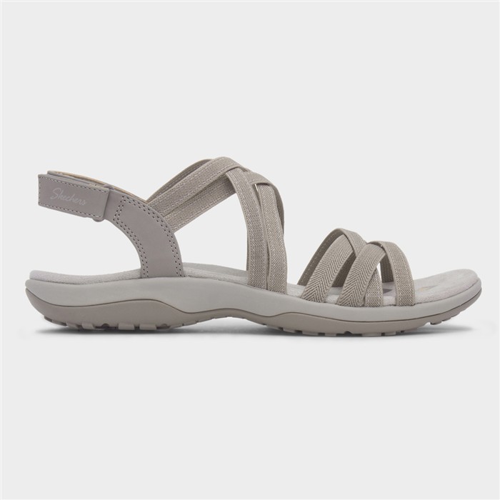 Skechers Women's Beige Reggae Slim Summer Taupe Sandal Size 40