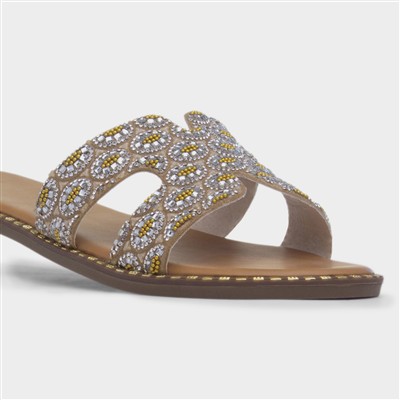 Nicky Womens Gold Mule Sandal