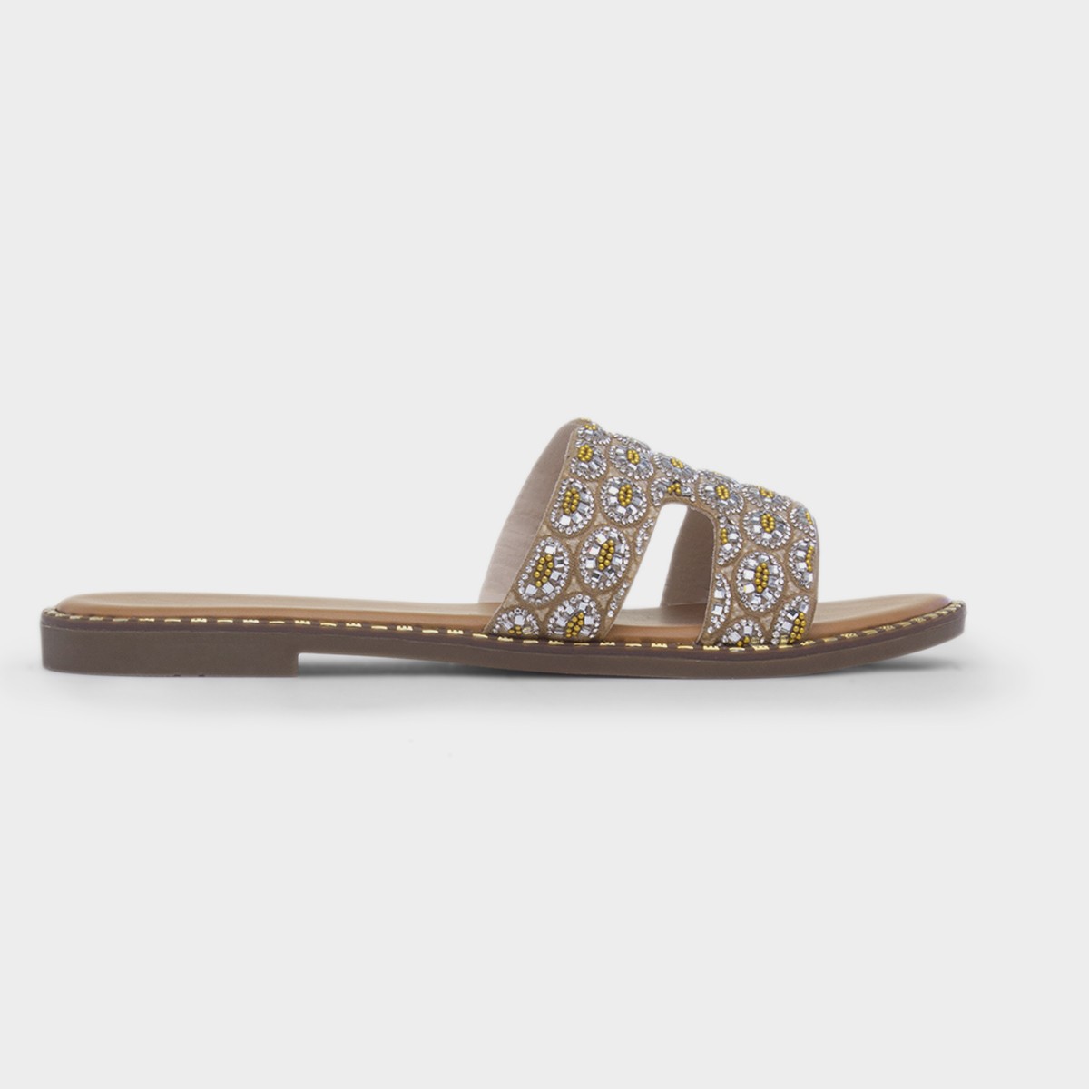 Nicky Womens Gold Mule Sandal