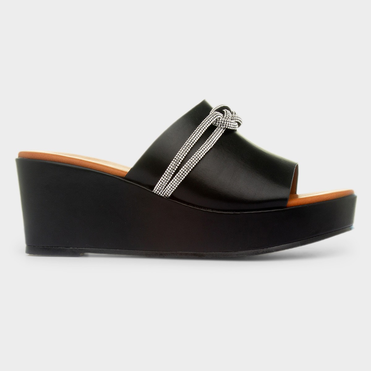 Sasha Womens Black Wedge Sandal