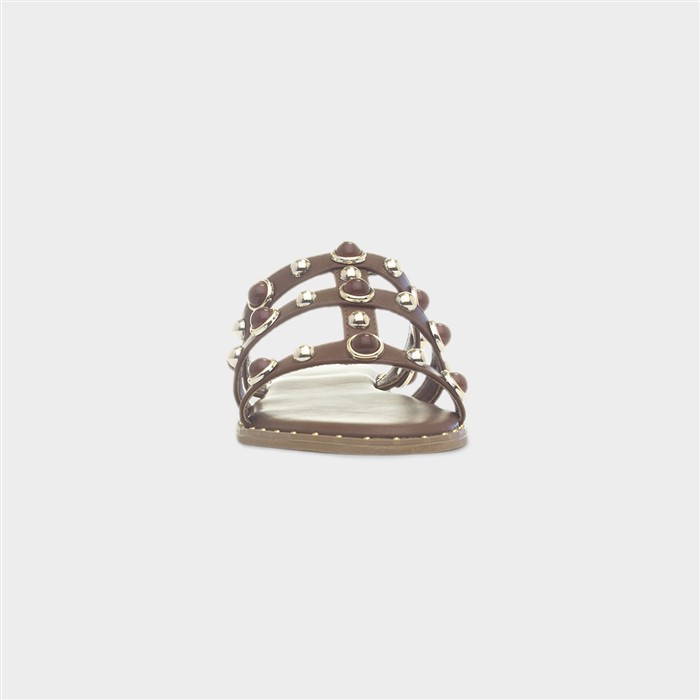 Womens Cloe Brown Flat Sandal