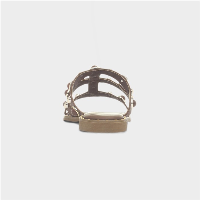 Womens Cloe Brown Flat Sandal