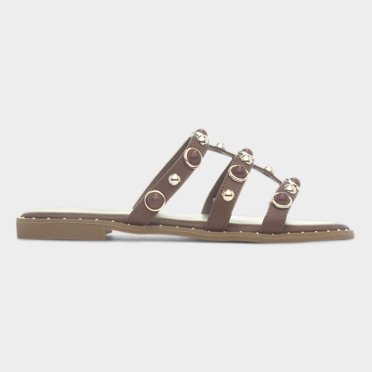 Womens Cloe Brown Flat Sandal