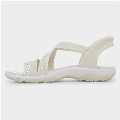 Slip Ins Reggae Womens Cream Sandal
