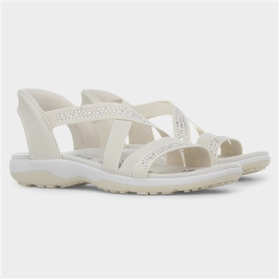 Slip Ins Reggae Womens Cream Sandal