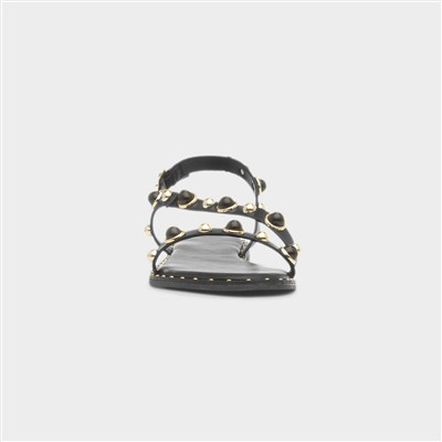 Hailey Womens Black Flat Sandal