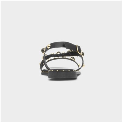 Hailey Womens Black Flat Sandal