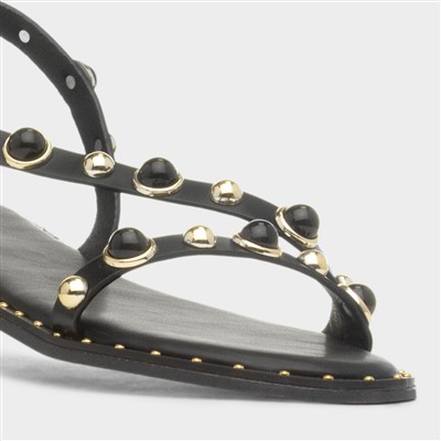 Hailey Womens Black Flat Sandal