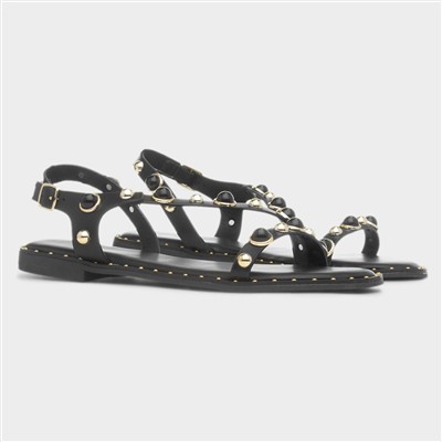 Hailey Womens Black Flat Sandal