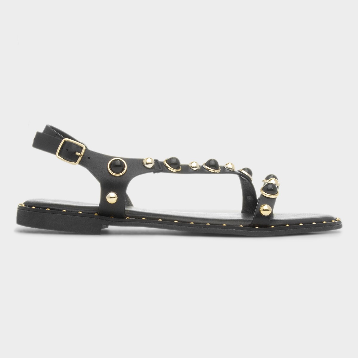 Hailey Womens Black Flat Sandal