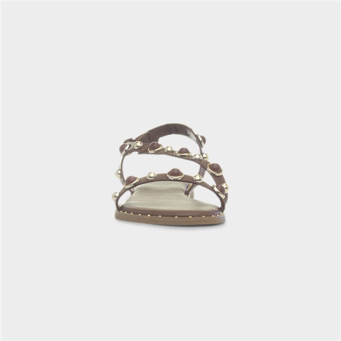 Hailey Womens Brown Flat Sandal