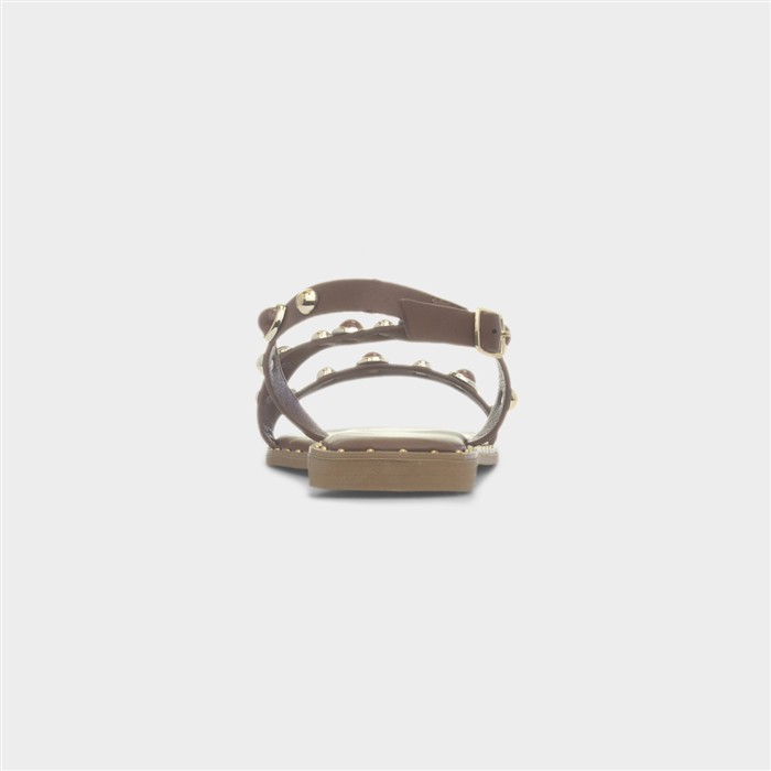 Hailey Womens Brown Flat Sandal