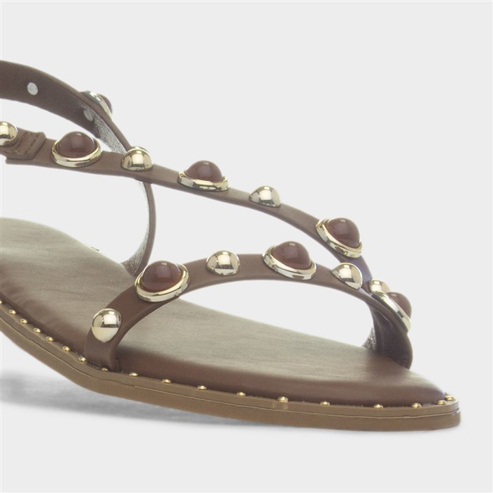 Hailey Womens Brown Flat Sandal