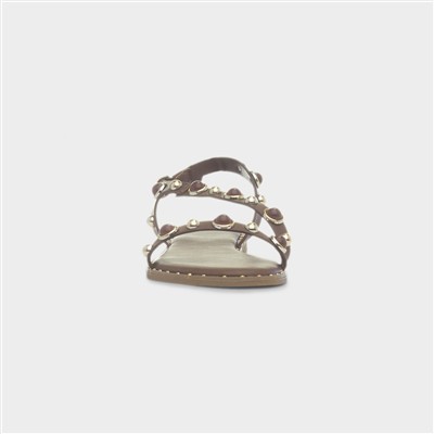 Hailey Womens Brown Flat Sandal