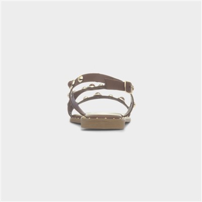 Hailey Womens Brown Flat Sandal