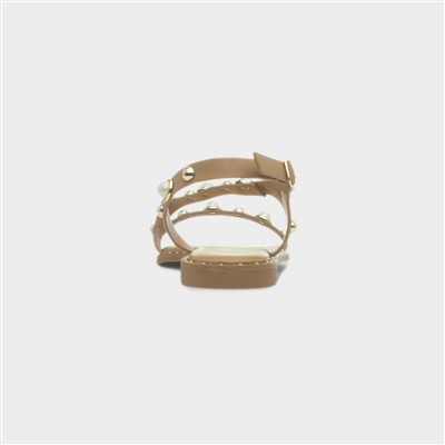 Hailey Womens Nude Flat Sandal