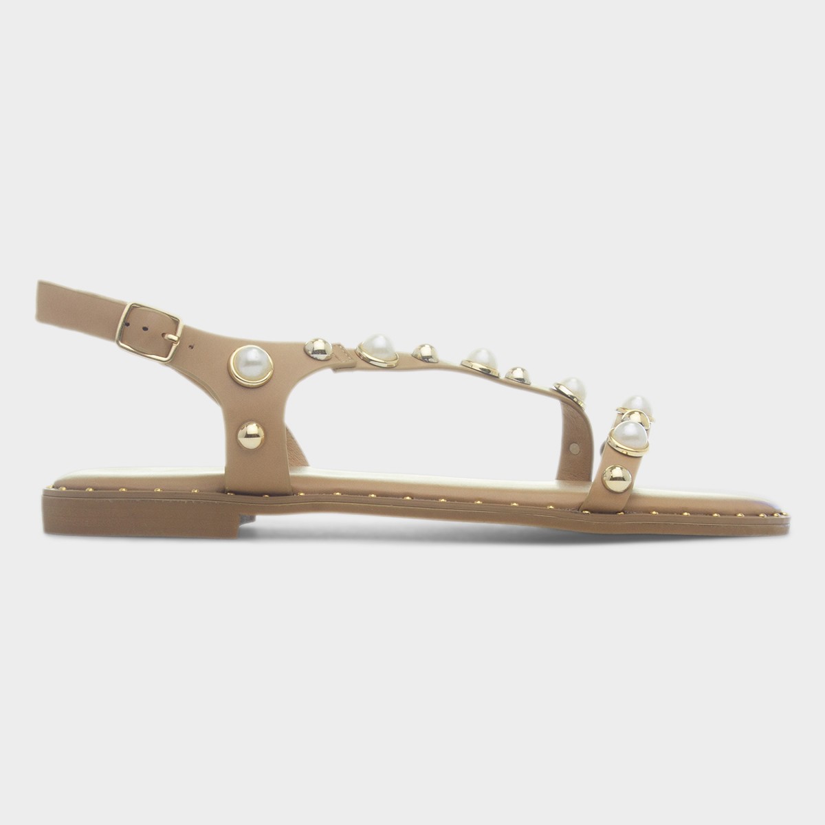 Hailey Womens Nude Flat Sandal