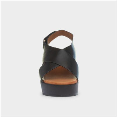Lola Womens Black Wedge Sandal