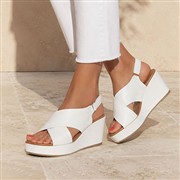 Truffle Collection Lola Womens White Wedge Sandal (Click For Details)