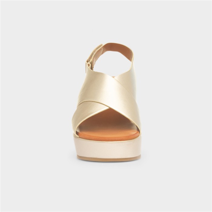 Lola Womens Gold Wedge Sandal