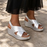 Truffle Collection Lola Womens Silver Wedge Sandal (Click For Details)