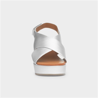Lola Womens Silver Wedge Sandal