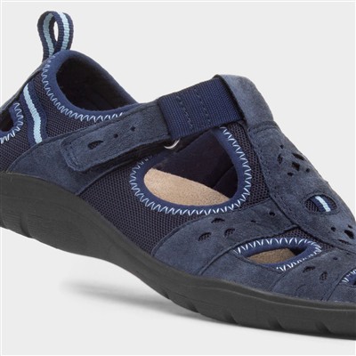 Cleveland Womens Navy Easy Fasten Shoe