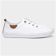 Lunar St Ives Womens White Leather Shoe (Click For Details)