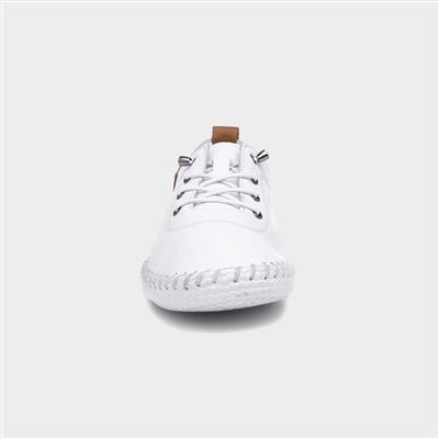 St Ives Womens White Leather Casual Shoes