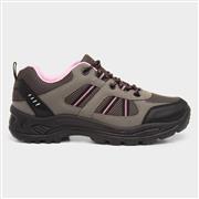 Womens Grey & Pink Lace Up Hiking Shoe (Click For Details)