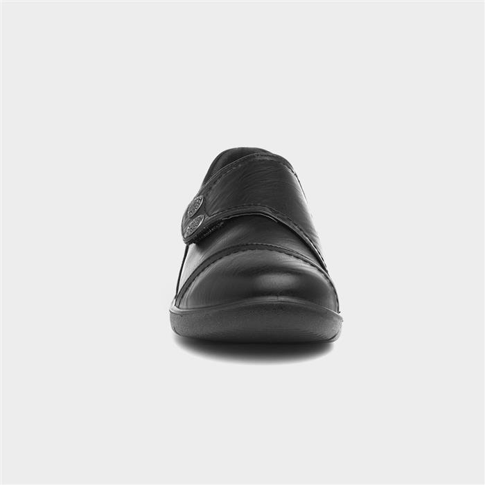 Rebecca Womens Black Easy Fasten Shoe