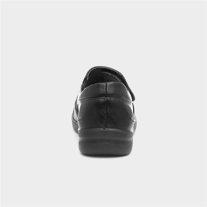 Rebecca Womens Black Easy Fasten Shoe