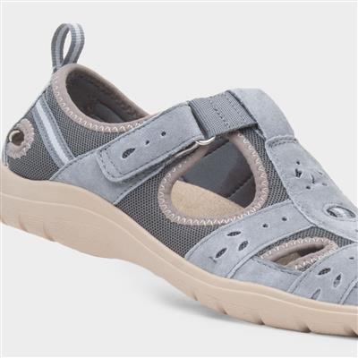 Cleveland Womens Grey Easy Fasten Shoe
