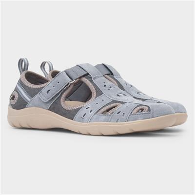 Cleveland Womens Grey Easy Fasten Shoe