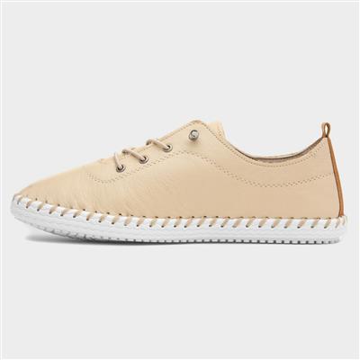 St. Ives Womens Beige Leather Casual Shoe