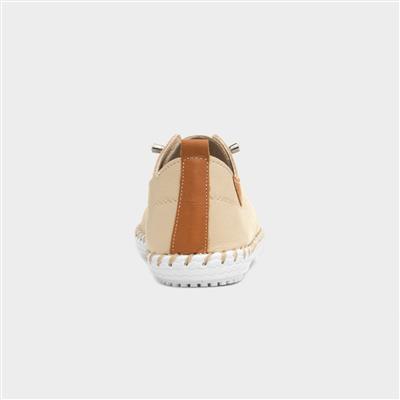 St. Ives Womens Beige Leather Casual Shoe