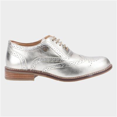 Natalie Womens Gold Leather Brogue