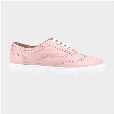 Womens Tammy Pink Leather Brogue
