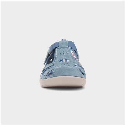 Cleveland Womens Blue Easy Fasten Shoe