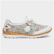 Rieker Womens White Multi Coloured Casual Shoe (Click For Details)
