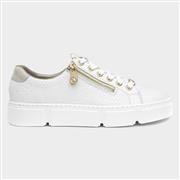 Rieker Womens White and Gold Lace Up Shoe (Click For Details)