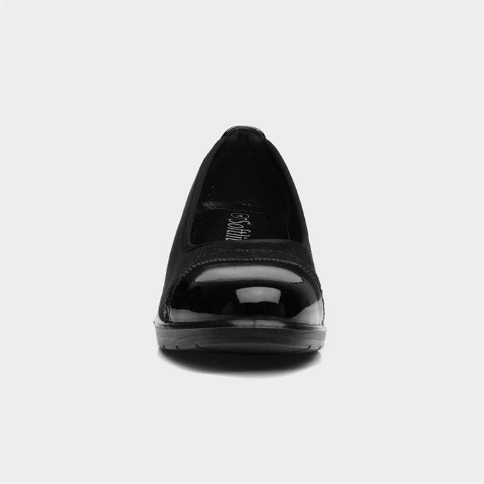 Womens Black Wedge Slip On Shoe